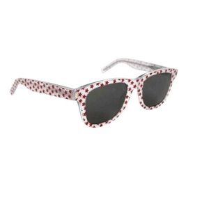 New Saint Laurent Silver red glitter star sunglasses silver glasses sun